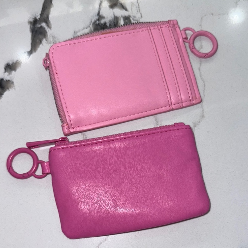 Pink Card Holder and Coin Purse Set